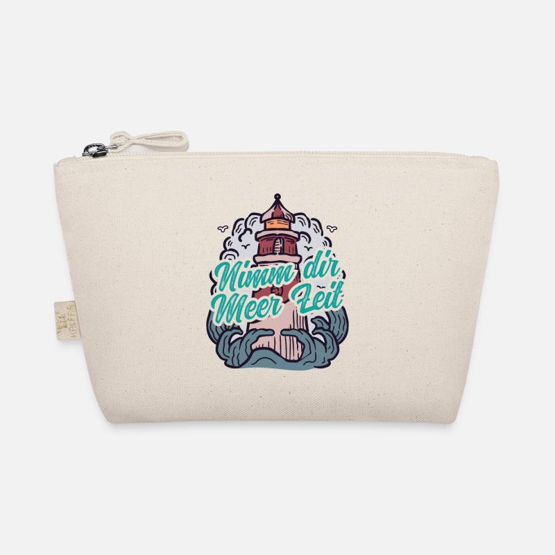 Nimm Dir Meer Zeit Nordsee Geschenk Leuchtturm Bio-Täschchen