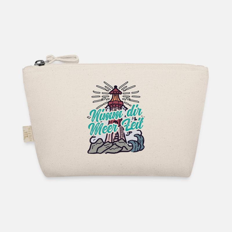 Nimm Dir Meer Zeit Nordsee Geschenk Leuchtturm Bio-Täschchen