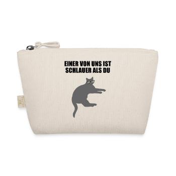 Freche Schlaue Nerd Katze Lustiger Spruch Geschenk - Bio-Täschchen - Natur - Vorne