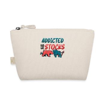 Addicted to Stocks, Bull Bear Stock Market - Organic Pouch - nature - Front