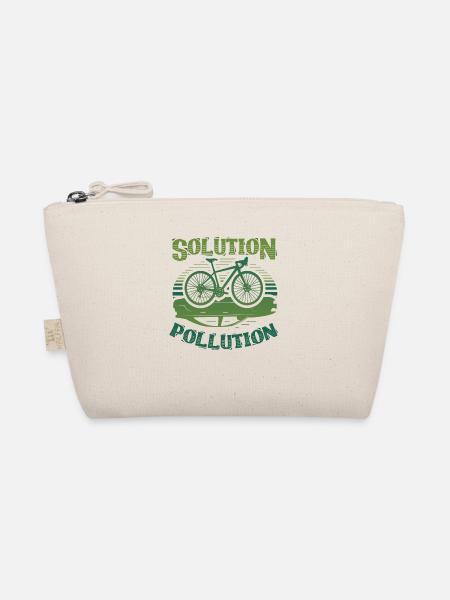 Polution Solution Environmental Protection Cycling - Organic Pouch - nature - Front