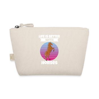 Life Is Better With Horses - Bio-Täschchen - Natur - Vorne