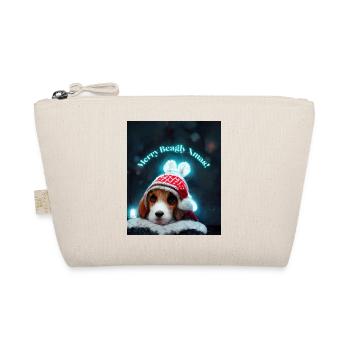 Cute Christmas Beagle at Christmas - Organic Pouch - nature - Front