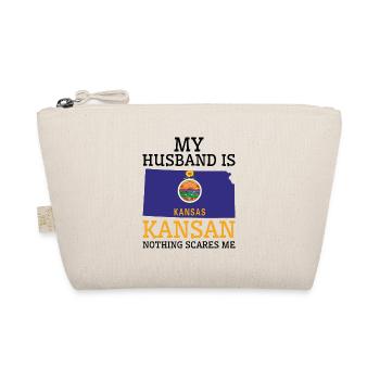 Nothing Scares Me Kansan Husband Kansas - Organic Pouch - nature - Front