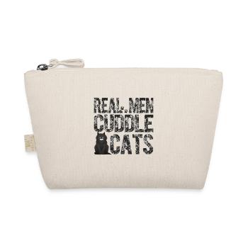Real Men Cuddle Cats Funny Retro Cat Chaton amoureux - Trousse biologique - nature - Devant