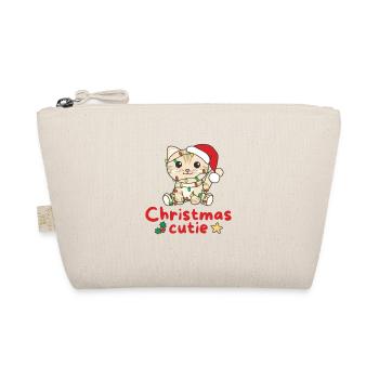 Cat Christmas Cats Christmas Cutie - Organic Pouch - nature - Front