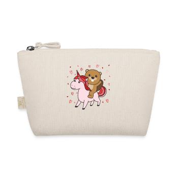 Beaver with unicorn hearts favorite animal heart - Organic Pouch - nature - Front