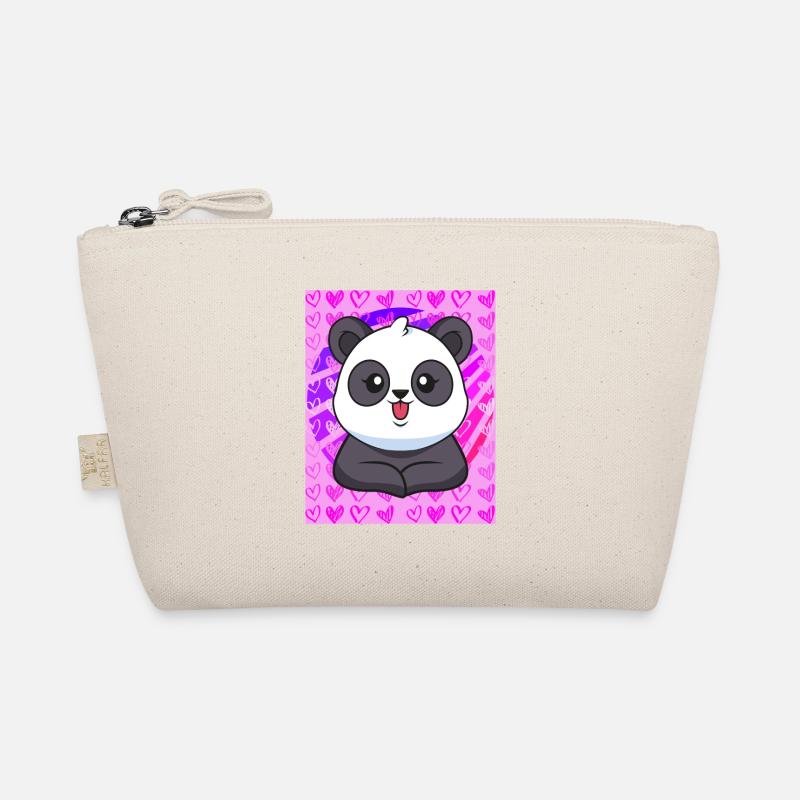 Panda Herzen - Bio-Täschchen - Natur