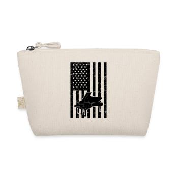 Piano Player Piano And American Flag Piano Patriot - Bio-Täschchen - Natur - Vorne