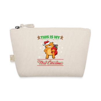 This Is My First Christmas Toddler One Year X-Mas - Organic Pouch - nature - Front