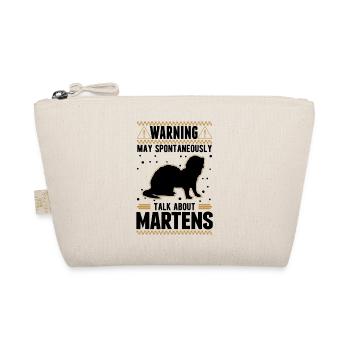Warnung Marder Nerz Dachs Baummarder - Bio-Täschchen - Natur - Vorne