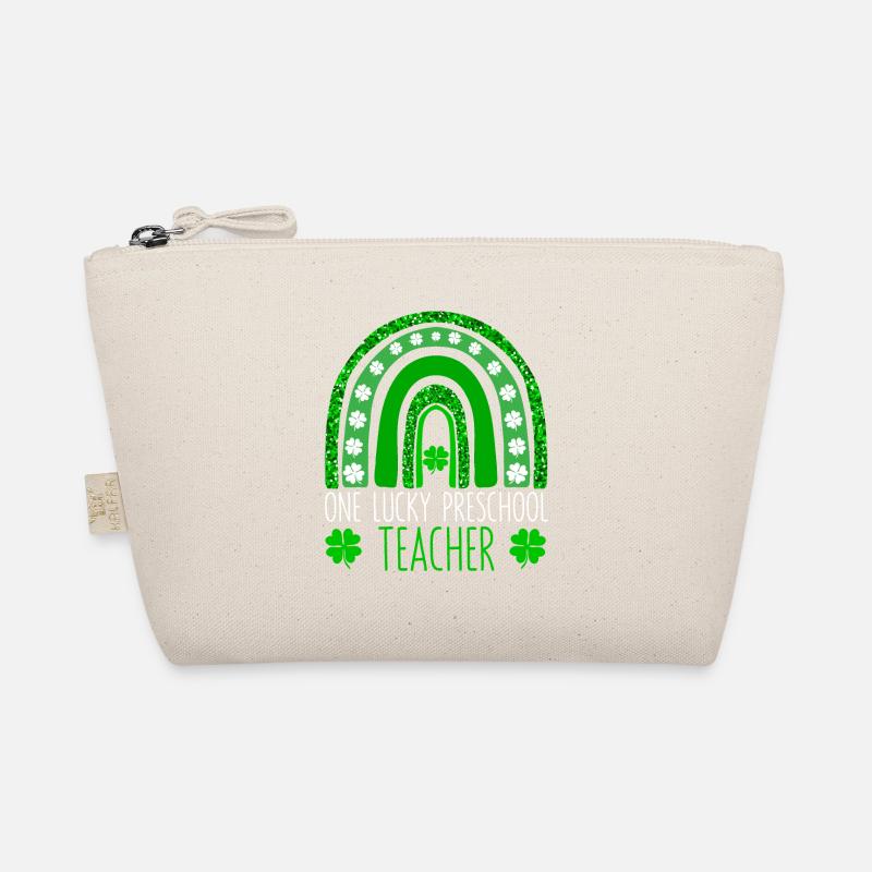Eine glückliche Vorschullehrerin St. Patricks Day Bio-Täschchen