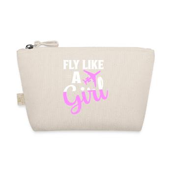 Fly Like A Girl Aviation Pilot Airline - Bio-Täschchen - Natur - Vorne