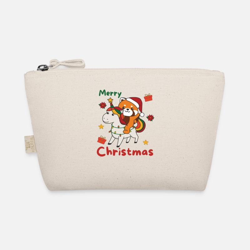 Noël Panda Rouge Joyeux Noël Licorne Trousse biologique