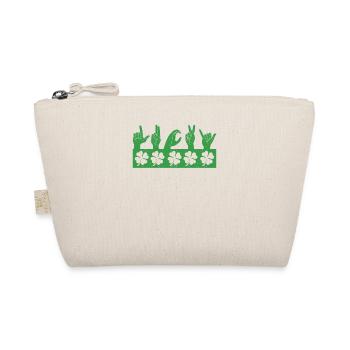 Lucky Sign Language Deaf St Patricks Day Irish - Organic Pouch - nature - Front