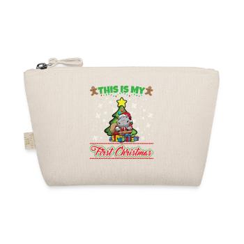 This Is My First Christmas Toddler One Year X-Mas - Organic Pouch - nature - Front