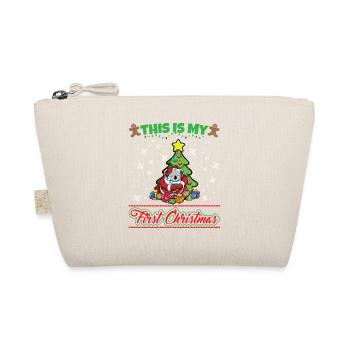 This Is My First Christmas Toddler One Year X-Mas - Organic Pouch - nature - Front