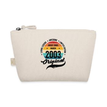 Rétro 20 ans Mars 2003 Anniversaire Vintage Bday - Trousse biologique - nature - Devant