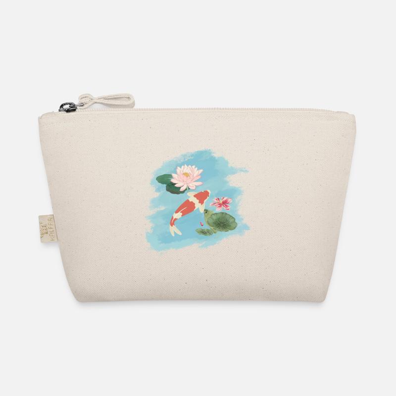 Japanese Koi pink water lilies - Koi Lovers Tee - Bio-Täschchen - Natur