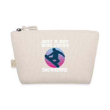 Just A Boy Who Loves Snowboarding - Organic Pouch - nature - Front