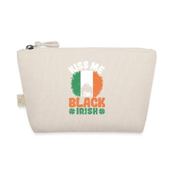 Kiss Me I'm Black Irish St Patrick's Day Afro - Organic Pouch - nature - Front