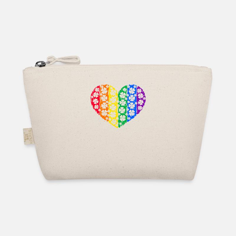 LGBT Kleeblatt Herz Regenbogen St. Patricks Day Bio-Täschchen