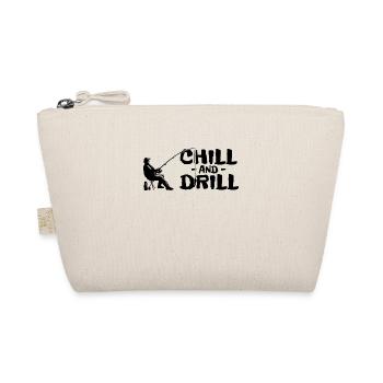 Lustiger Spruch Angler und Fischer - Chill & Drill - Bio-Täschchen - Natur - Vorne