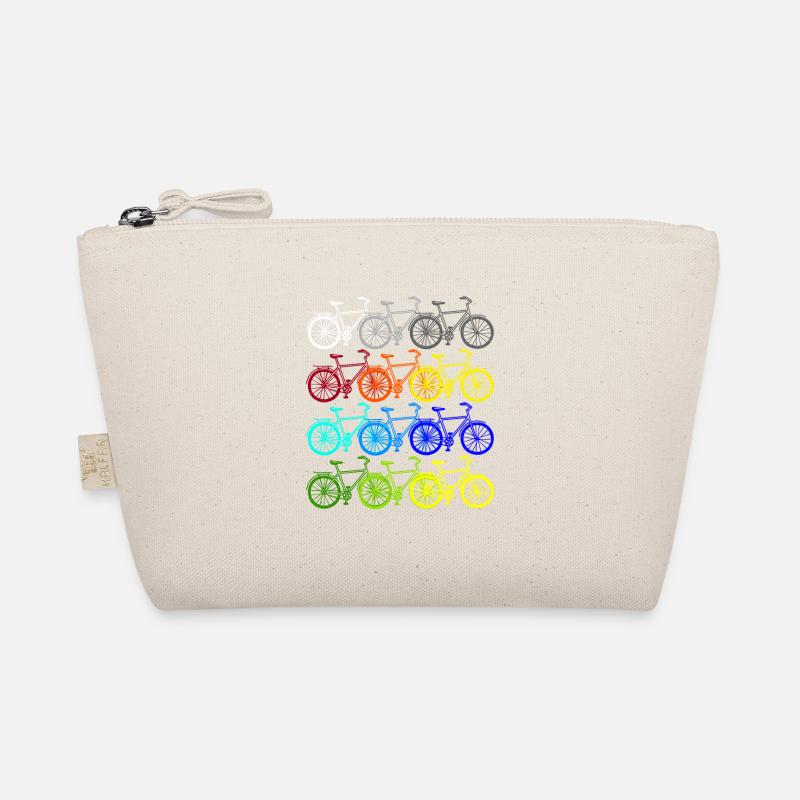 Colorful Bicycles Retro Wheel Cyclist Organic Pouch