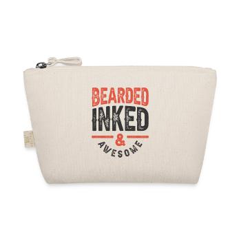 Bearded Inked and Awesome Funny Sarcastic - Organic Pouch - nature - Front