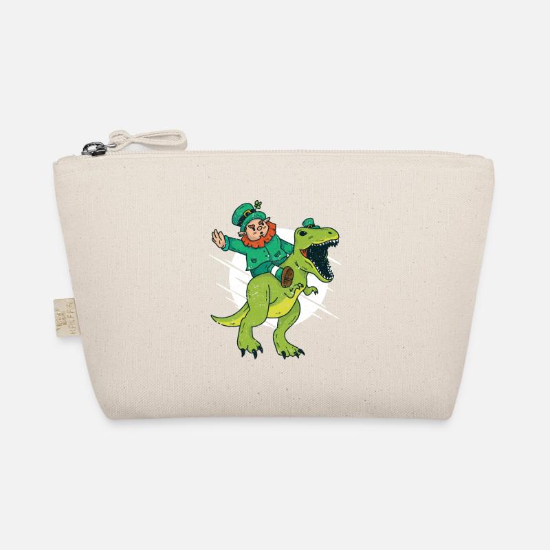 Leprechaun T-Rex Irish Shamrock Dinosaur St. Pa Organic Pouch
