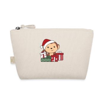 Monkey Christmas Gift Winter Animals Monkeys - Organic Pouch - nature - Front