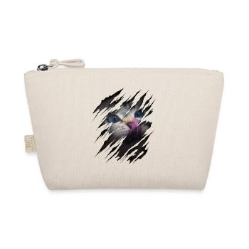 Cat with scratch - Cat face Scratch Cat - Organic Pouch - nature - Front