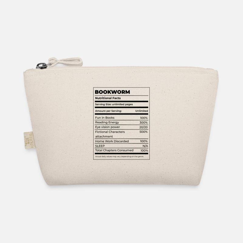 Book Lover Bookworm Nutritional Values Reader Organic Pouch