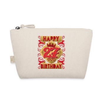 27. Geburtstag 27 Jahre alt Spruch, Vintage-Design - Bio-Täschchen - Natur - Vorne