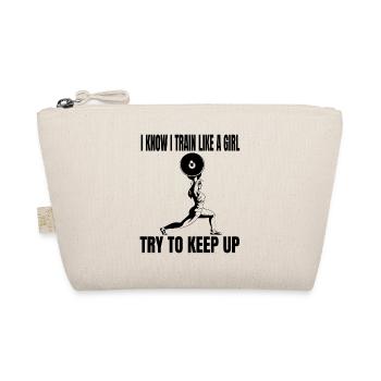 Fitness Training Girl Bodybuilder Woman Muscle - Organic Pouch - nature - Front