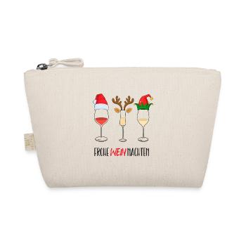 Frohe Wein Nachten - Weihnachten mit Vino - Bio-Täschchen - Natur - Vorne