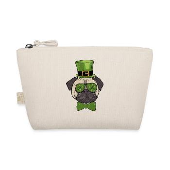 Leprechaun Hat Pug Pug Glasses St. Patrick's - Organic Pouch - nature - Front