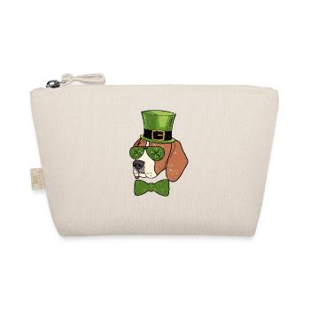 Leprechaun Beagle Shamrock Goggles St Patrick's Day - Organic Pouch - nature - Front