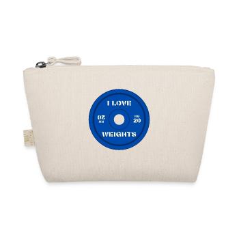 I love weights T-shirt for gym trainers - Organic Pouch - nature - Front