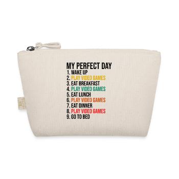 My Perfect Day Video Game Player Gaming Gamer Nerd - Bio-Täschchen - Natur - Vorne