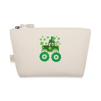 Leprechaun Monster Truck Pugs St Patrick's Day - Organic Pouch - nature - Front