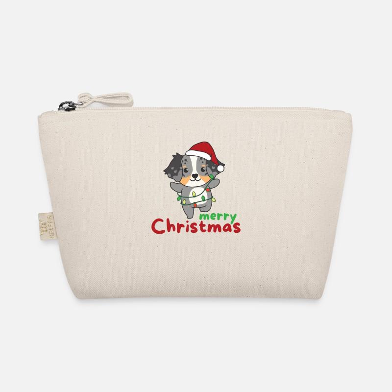 Australian Shepherd Merry Christmas Animals Organic Pouch