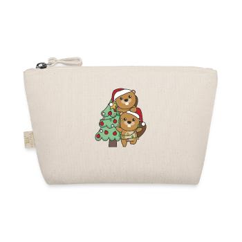 Beaver Christmas Tree Christmas Animals Beavers - Organic Pouch - nature - Front