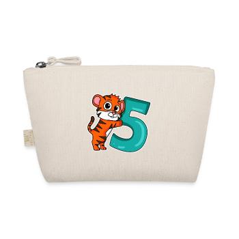 5 years old - 5 birthday with animal motif - Organic Pouch - nature - Front