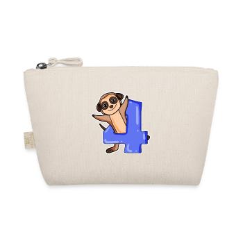 4 years old - 4th birthday with animal motif - Organic Pouch - nature - Front