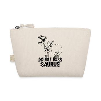 Double Bass Saurus - Double Bassist Dinosaur - Organic Pouch - nature - Front