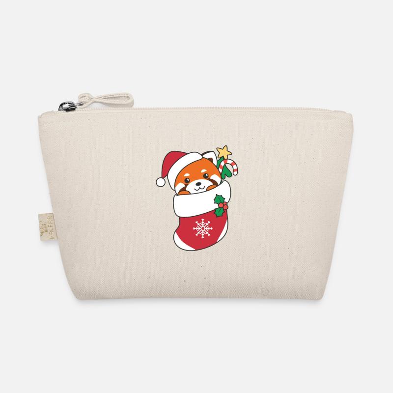 Roter Panda Weihnachten Schnee Winter Tiere Panda - Bio-Täschchen - Natur