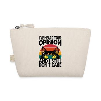 Funny cat with cat eyes vintage saying - Organic Pouch - nature - Front