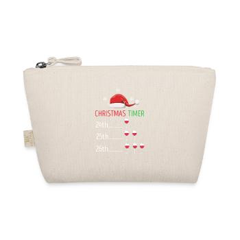 Christmas Timer Retro Funny Wine Lover Designs - Bio-Täschchen - Natur - Vorne