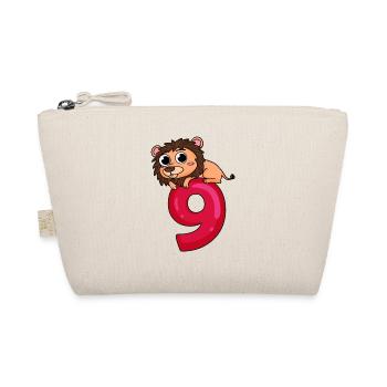 9 Years Old - 9th Birthday with Animal Motif - Organic Pouch - nature - Front